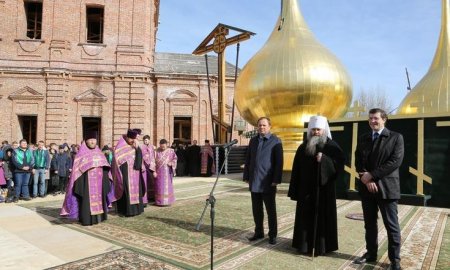 Освящение крестов и куполов строящегося храма в честь основателя Нижнего Новгорода